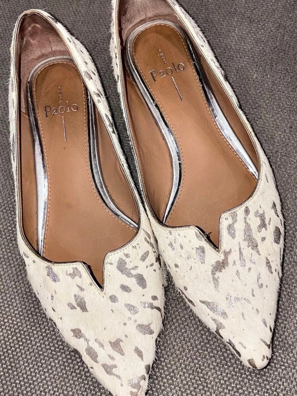 Paolo Pointed-Toe Animal Print Flats US 8.5